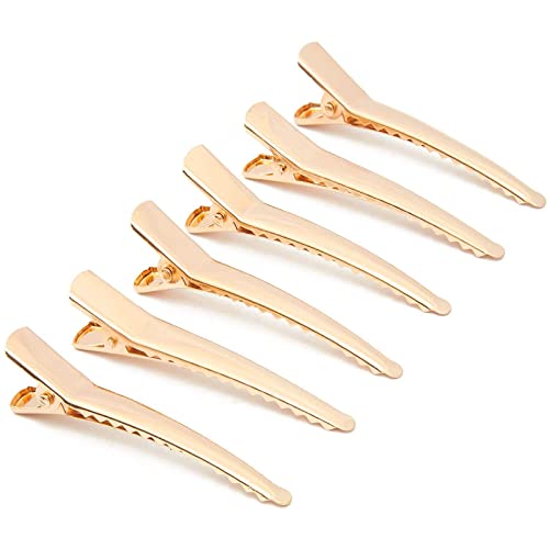 Juvale Duck Bill Alligator Hair Clips (120 Count) 2 Inches, Gold