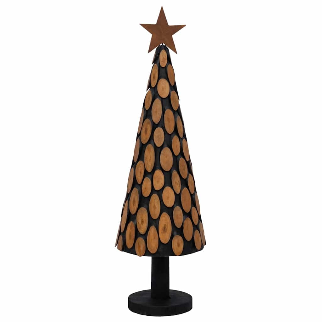 Árbol de Navidad con soporte, color marrón, 149 cm, madera maciza de teca