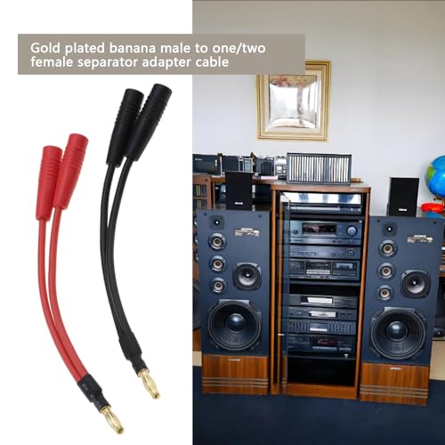 Adaptador cable banana 4mm macho a 2 hembra 4 piezas miniatura 3