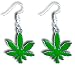 Produktbild Pashal Marihuana Weed Pot Leaf Ohrringe Emaille Grün