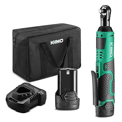 Cordless Electric Ratchet Wrench, 3/8" 40 Ft-lbs 400 RPM 12V Power Ratchet Wrench
