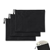 3 Stück Oxford Dokumententasche A4,Schwarz Wasserdichte Dokumententasche mit Reißverschluss,Dokumenten Taschen A4,Reißverschluss Tasche,a4 dokumententasche Wasserdicht,Zip Beutel für Quittungen,Karten