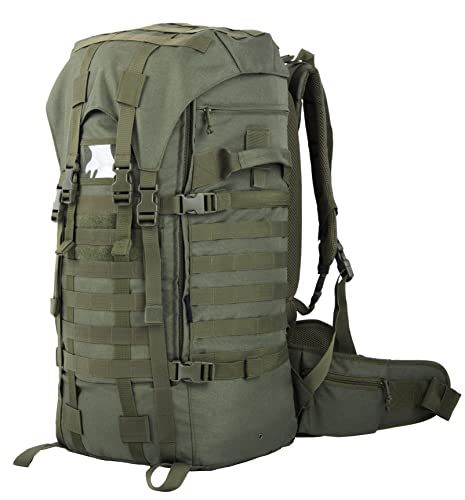 Backferry Large Military Backpack For Men Army Rucksack With Internal Frame Hydration And Molle Compatible. Top And Front Load For Wild Camping Backpacking Hiking Bushcraft Adventure 60L #TOP6