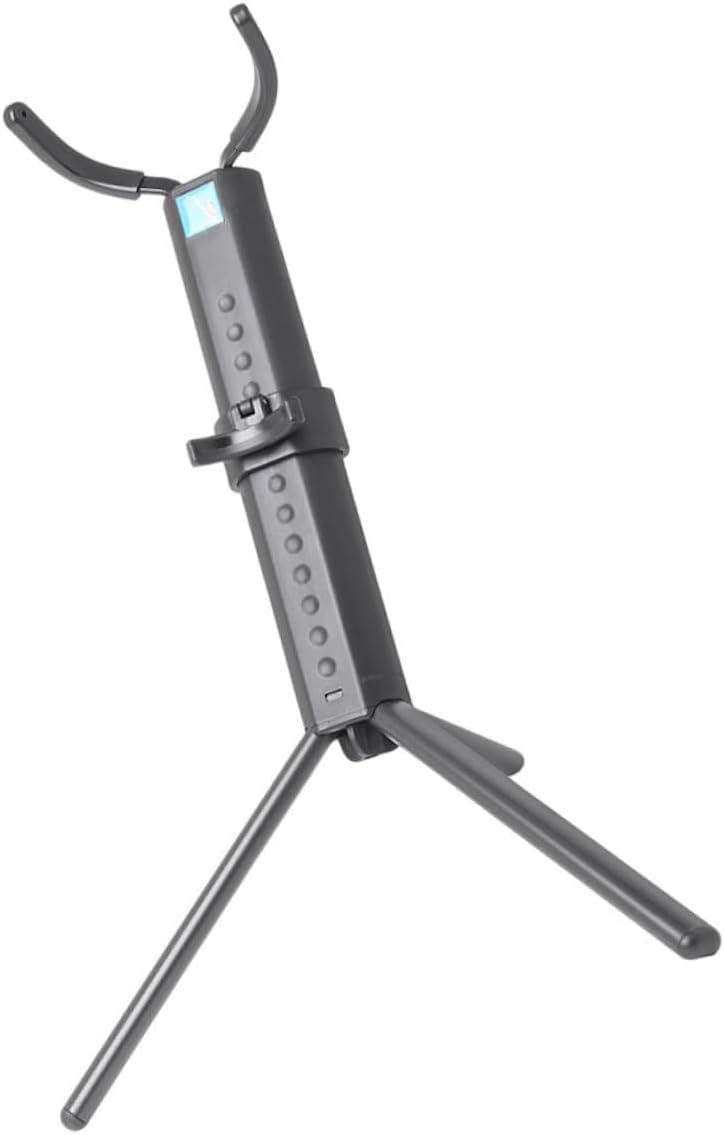 Portable Tenor Saxophone Stand Foldable Rack with Black Storage Box, Desktop Tenor Sax Accessory for Musician Practice and Performance
