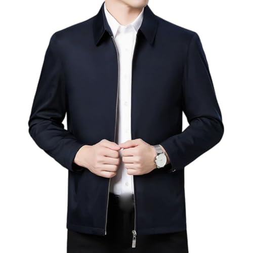 Gabardina hombre otoño negocios casual suelto azul marino XS