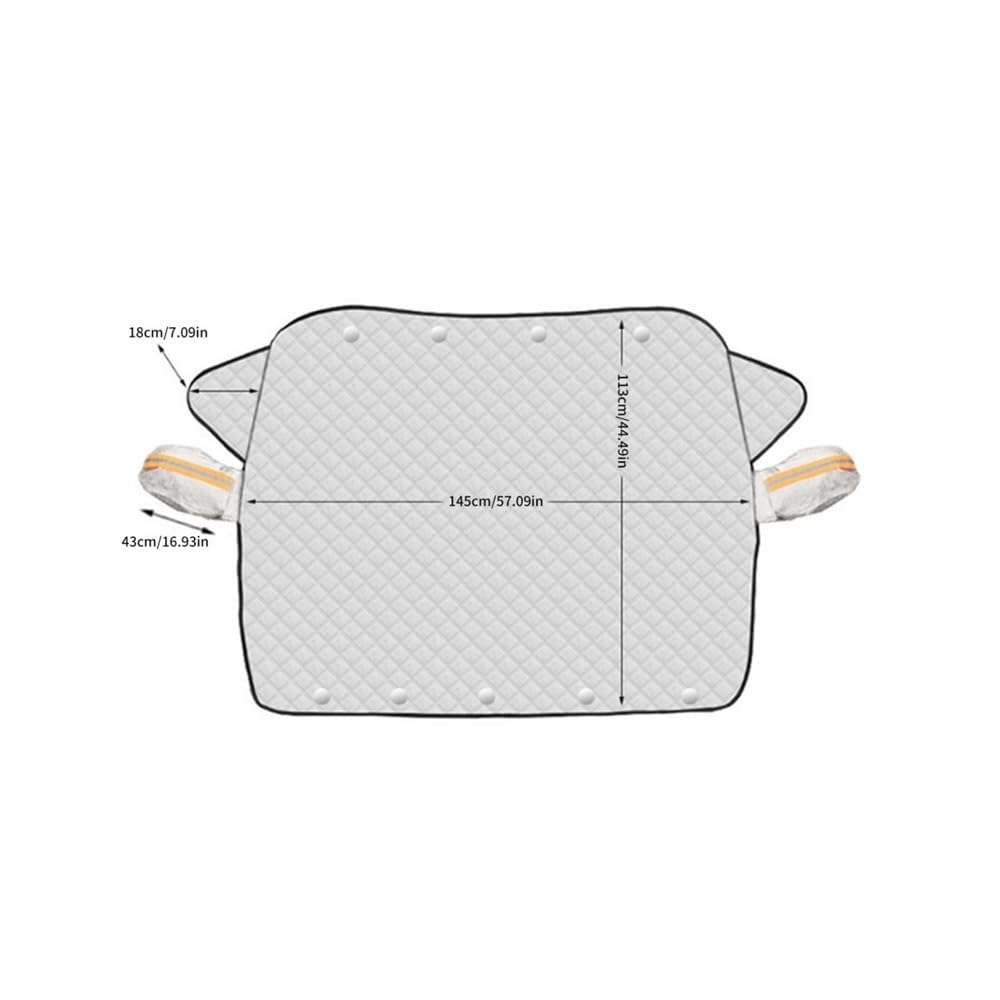 Housse de Protection pour Pare-Brise Couverture De Neige pour Pare-Brise De Voiture Imperméable Anti-Gel Protection Contre Le Gel pour l'hiver avec Bord Magnétique Protection Pare Brise Hiver