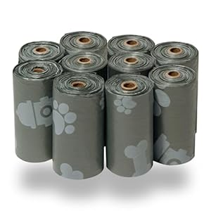 Best Pet Supplies Dog Poop Bags, Rip-Resistant and Doggie Waste Bag Refills With d2w Controlled-Life Plastic Technology – Pack of 150, Gray (Scented) (GR-150B)