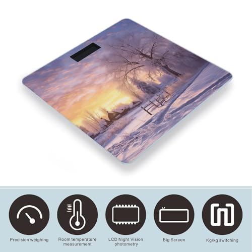 Báscula digital de baño de vidrio templado con pantalla LCD miniatura 3
