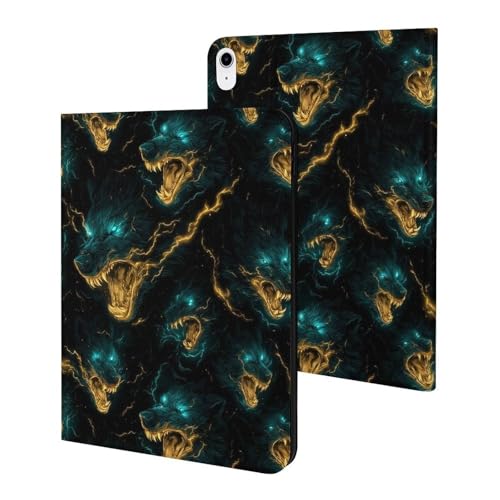 Housse iPad 2025 fine motif loup pour travailler et lire partout confortablement