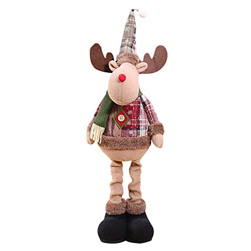 AITOCO Muñeca de la decoración de la Navidad, Estilo Encantador de Santa/Snowmen/Elk para el árbol de Navidad Que cuelga o el Regalo del niño (Elk C)