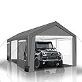 QZEN Carport 12'x20' Portable Garage, Heavy Duty Carport Canopy with Roll-up Ventilated Windows & Side Doors, Car Port for SUV, F150, Car, Truck, Boat?12' x 20'?