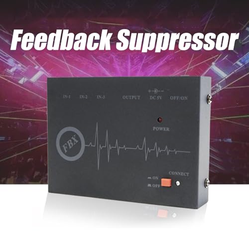 Supresor de retroalimentación profesional mini, procesador de audio digital anti-lloriqueo, procesador de audio de 3 entradas y 1 salida para micrófono, para sala de conferencias y estudio de grabación miniatura 2