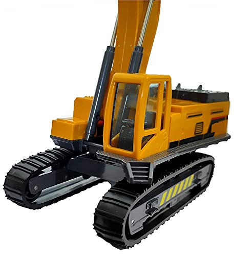 Image of Unbreakable Construction Engineering Excavator Truck with Movable Claw Digger Trucks Toys Friction Powered Long Crane Toy Pull Back Push Dozer Vehicles for Kids Boys Girls (Multicolor)