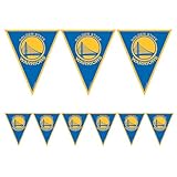 Golden State Warriors Blue Plastic Pennant Banner - 12' x 10' (Pack Of 1) - Perfect For Indoor/Outdoor Celebrations & NBA Fan Decor