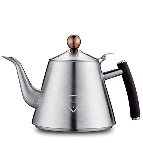 Verdickung Lebensmittelqualität 304 Edelstahl, Gas, Induktionsherd, Flacher Topf, Haushaltsteekanne (1,2 l), für Zuhause, Büro, Außenbereich