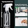Hethyo Spray Bottles Plastic Spray Bottle for Hair Mist/Stream Heavy Duty Empty Spray Bottles for Cleaning Solutions, Plants, Cooking (12oz-Clear+nozzle) #4