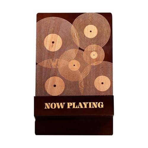 de almacenamiento de vinilo - Porta LP de madera, soporte para pantalla independiente | Construcción de madera resistente, diseño de fácil acceso, organizador compacto, ideal para los amantes