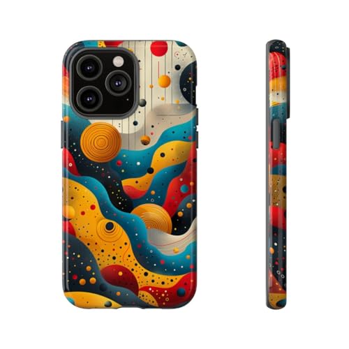 Coque rigide iPhone 14 Pro Max vagues cosmiques jaune pour illuminer votre quotidien d'artiste