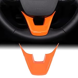 Aunginsy Car Steering Wheel U-shaped Frame Trim Decorative Accessories Compatible with Ford Maverick 2022 2023 Auto Steering Wheel Panel U-Shaped Trim Protect Cover ABS Orange Interior Accessories