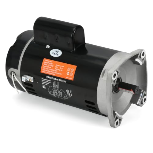 Image of B2854 1.5 HP Pool Pump Motor Compatible with A.O. Smith Century B854, for Pentair Sta-Rite WhisperFlo Challenger Pinnacle Anthony AR2 Pumps, 1-1 /2 HP Single Square Flange 56Y Frame 115 /230V 3450RPM
