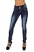 Colombian Design, Mid Waist, Butt Lift, Skinny Jeans in Washed Dark Blue Size 5