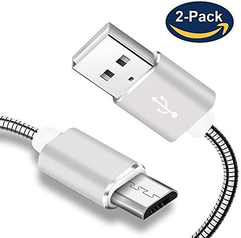 HOISAN Micro USB Cable 2-Pack 3ft Metal USB Charger Cable High Speed Android Charging Lead Fast Charge for Samsung, Sony, LG, Nexus, Kindle,Nokia, Huawei, Sony,Tablet and More