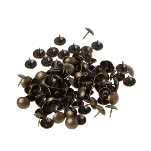 100Pcs Antique Bronze Furniture Decorative Nails Assortment Thick Pushpin Hobnail Upholstery Tacks Doornail Hardware