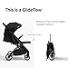 newyoo GlideTow TR18M Compact Travel Stroller for Infant, Lightweight Foldable Baby/Toddlers Stroller with Luggage Handle & Cup Holder, One-Hand Easy Fold, Lay-Flat Seat, Black