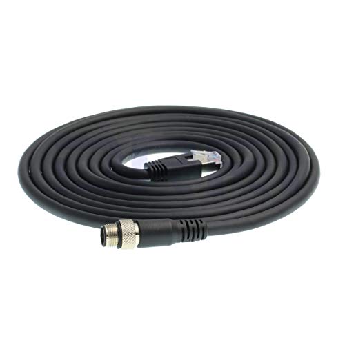 Conector M12 4pin D-Code a RJ45 Cable Ethernet CAT6 3M miniatura 3