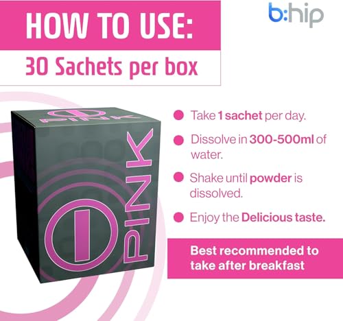 Image of bhip Pink for Women (Alive) - Pure Blend for Vitality, Stamina & Clarity, Energy Drink Mix Packets - Ideal for Active Women on The Go - 30 Servings