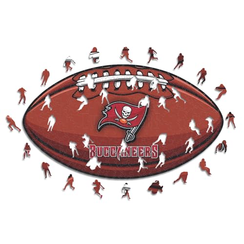 Iconic Puzzles, Tampa Bay Buccaneers crest, 100% eco-sustainable wooden puzzle with official license NFL, size S, 150 pieces