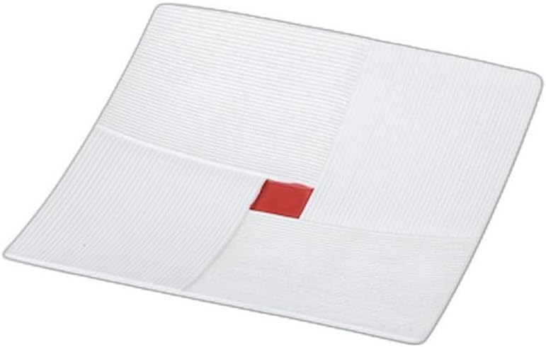 Raster Checkered 6.0 Square Plate (Red) [ 7.0 x 6.9 x 1.1 inches (17.8 x 17.5 x 2.7 cm) | Appetizer Plate Setomonohonpo