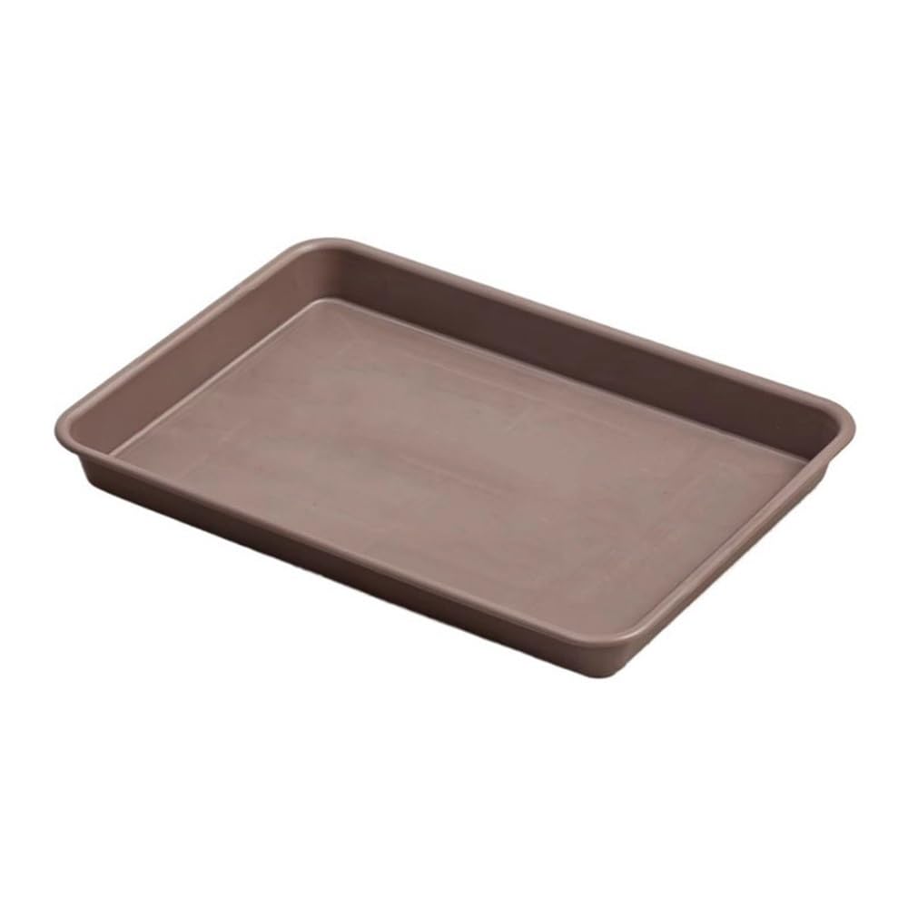 Prettiee plant dish saucer Indoor Outdoor Plant Drip Trays, Rectangles Resin Saucer 13.3 Inch Three Colours (Bruin)
