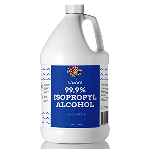 Savant 99% Isopropyl Alcohol - One Gallon (128 Fluid Ounces) - USP Grade (Purest Grade) - Sealed - Rubbing Alcohol