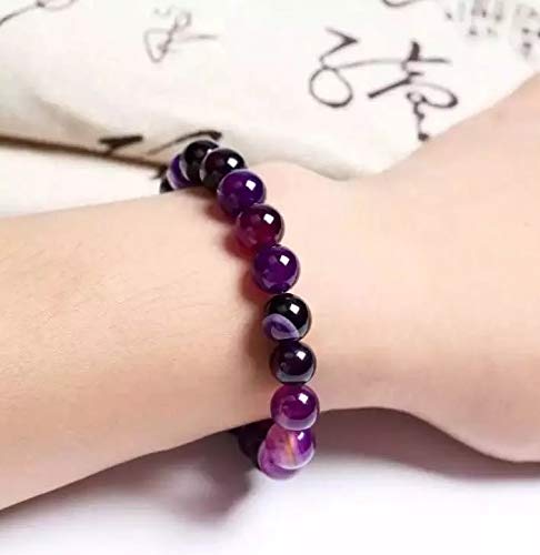 PULSEIRA PEDRA NATURAL ÁGATA ROXA PARA EQUILIBRIO DE CHACRA P4601