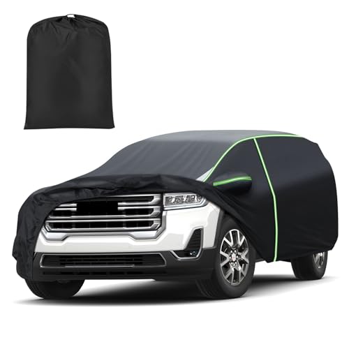 Image of Mixsuper Liner Car Cover for GMC Acadia 2007-2026, Waterproof Car Cover Accessories for Acadia with Zipper Door, Windproof Straps, Reflective Strips, Anti-UV, All Weather