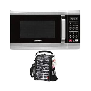 Cuisinart CMW-70 Countertop Microwave Oven with Convection Cooking – Compact, Stainless Steel Finish Bundle with Silicone Handle Tongs, and Wood Spoon (3 Items)