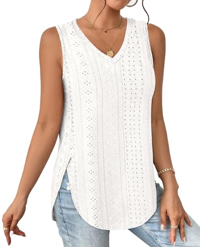 XIEERDUO Blouses for Women Casual Sleeveless So...