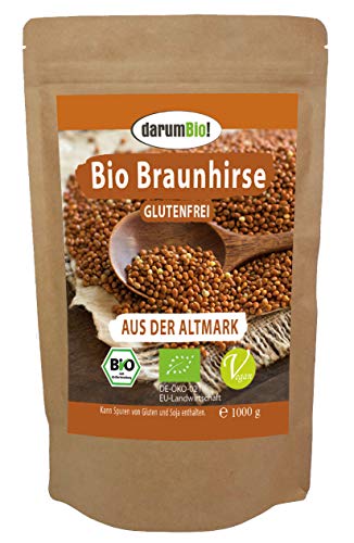 BIO Braunhirse aus DEUTSCHLAND im Sparpack I höchste KEIMFÄHIGKEIT I eigener Anbau I glutenfrei, vegan (1 kg) Cover
