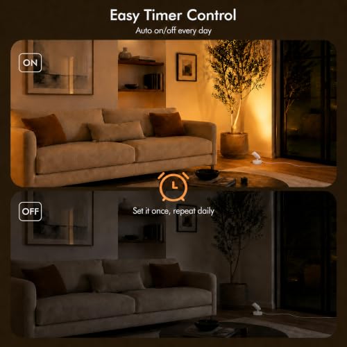 Image of 2 Pack LED Spot Lights Indoor, 5W Uplighting with Remote Control Dimmable & Timer, Uplights Indoor Floor Spotlights with 3 CCT, Accent Lighting Stick on Wall Light for Plants Picture Artwork, White