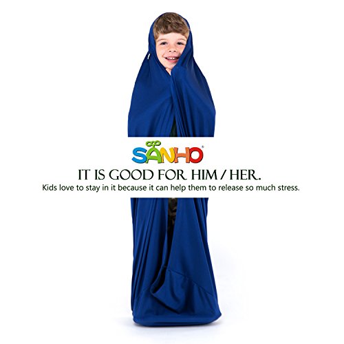 Sanho Dynamic Movement Sensory Sock, Body Sock, Toys For Autistic And Sensory Processing Disorders, Updated Version, Good For Height:35"- 59" Deep Blue #TOP5