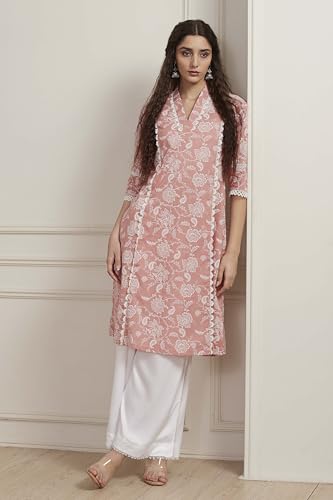 Image of Biba Printed Cotton Straight Casual Kurtas