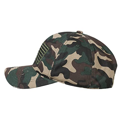 Image of IIN American Flag Baseball Cap for Men Women Low Profile USA Army Tactical Operator Military Plain Dad Hat