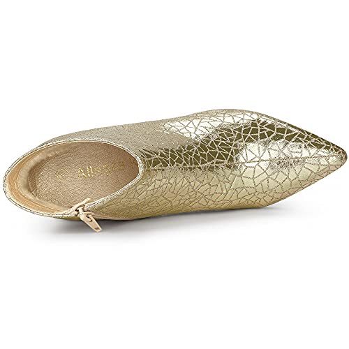 Allegra K Allegra K Women's Pointed Toe Sparkly Stiletto Heels Gold Ankle Boots 10 M US