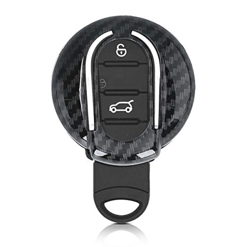 kwmobile autosleutelhoes compatibel met Mini 3-knops Smart Key autosleutel - hardcover beschermhoes - Carbon - zwart - Image 5