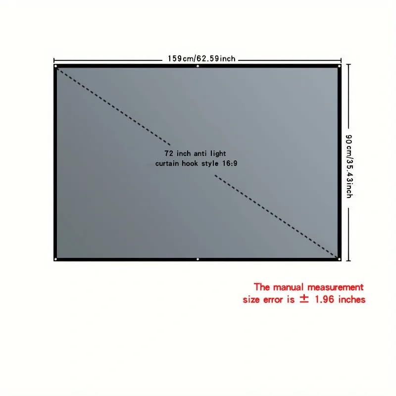 Pantalla proyección 72 pulg metal anti luz HD 3D 1080P miniatura 2