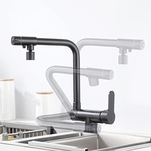 Mélangeurs d'eau potable 3 en 1 pour évier de cuisine rabattable chrome