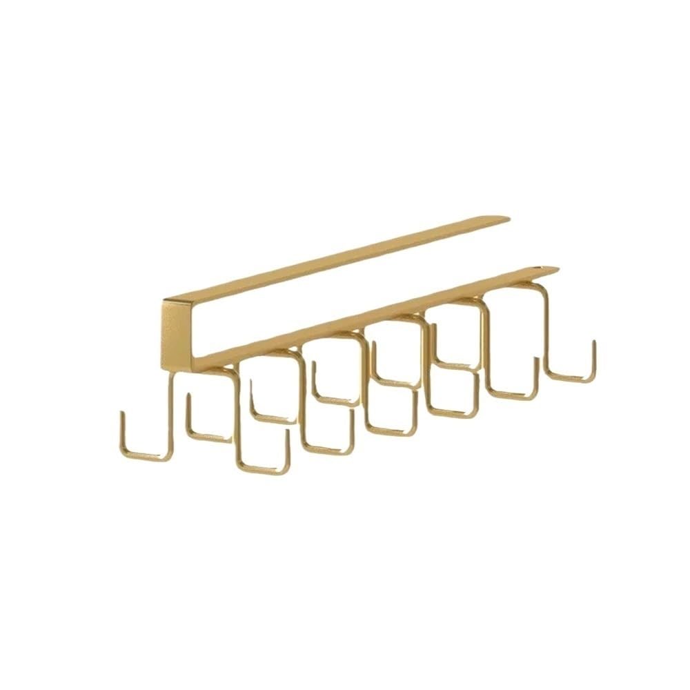 Trgqify-Km Gold Premium Mug Rack Kitchen Cupboard Organiser And Mug Holder For Efficient Mug Storage Cup Storage Declutter Cabinet Space With Easy Access Holder Organiser(Gold)