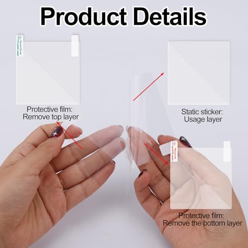 10stk Dashcam Elektrostatische Folie mit 2stk Doppelseitigen Klebepads, Klare Elektrostatische Aufkleber Rückstandsfreie Auto Schutzfolie für Windschutzscheibe Dashcam Installation