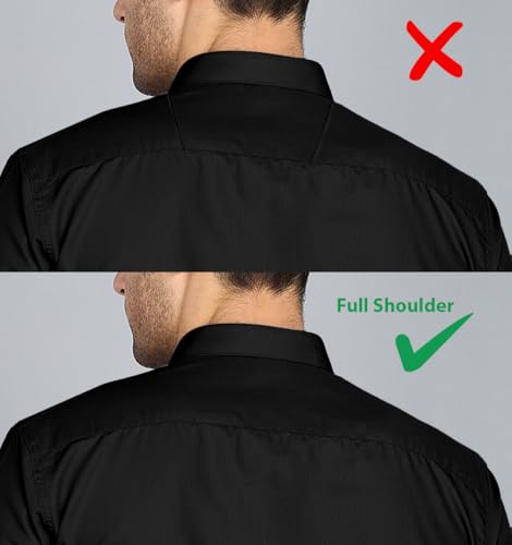 Image of MILDIN Men's Cotton Blend Solid Shirt with Spread Collared Half Sleeve Curved Hemline Button Closure Regular Fit and One Pocket | Half Sleeve Shirt for Men